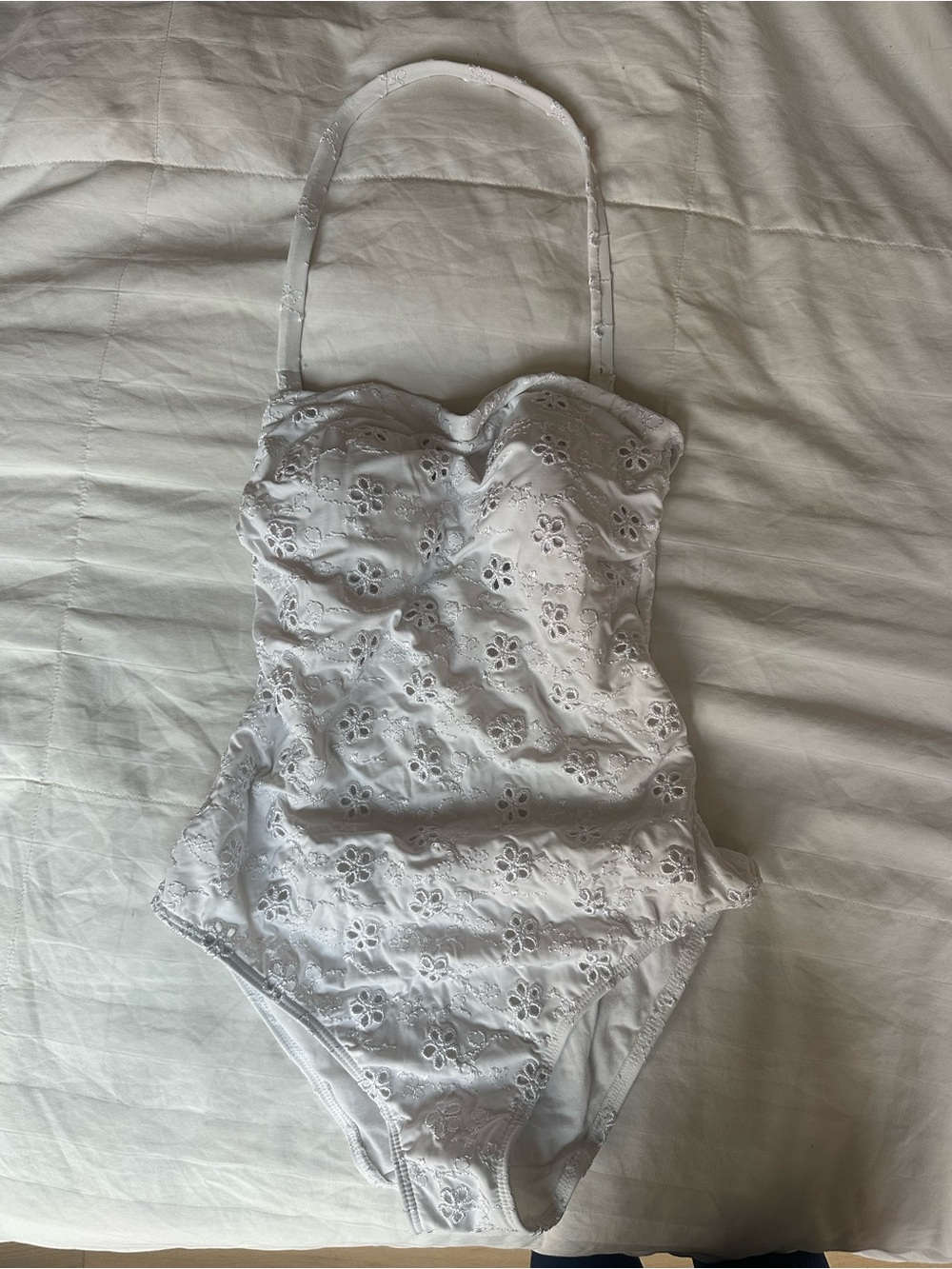 Mare Blu white lace halter neck floral one piece